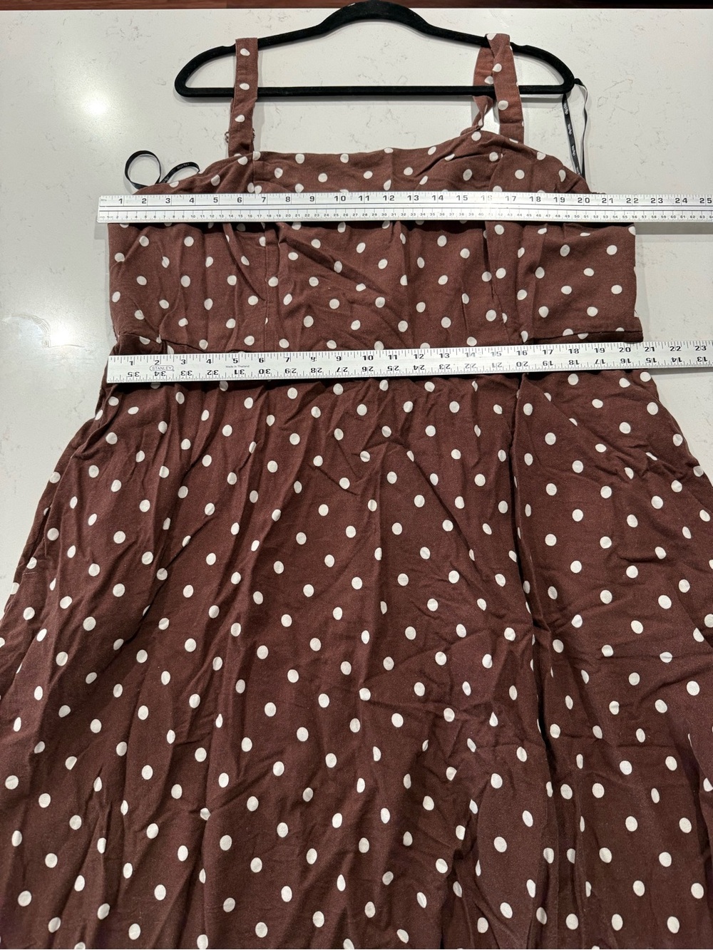 City Chic Brown Polka Dots Midi Ruffle Women's Dress. Size XXL - Picture 6 of 7